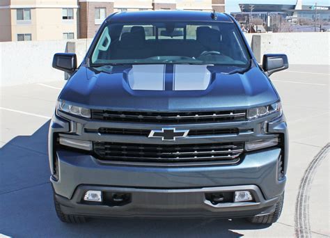 2019 2020 Chevy Silverado Hood Stripes Decal BOW RALLY Racing Stripes 3M | Auto Motor Stripes ...