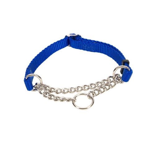 Coastal Nylon and Chain Check-Choke Martingale Collar