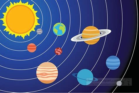 Space Clipart-planets in the solar system illustrated graphic clipart