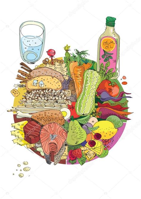 Healthy food plate Stock Vector Image by ©iralu1 #88312372