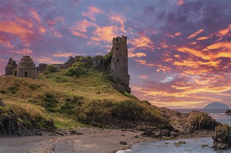 Dunure castle Ruins and Rugged Coast Line late afternoon Photograph by ...