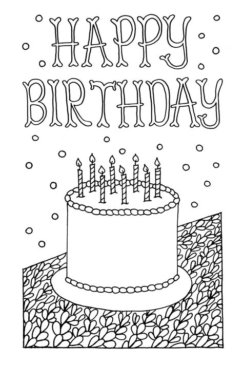 Printable Birthday Card To Color