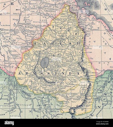 Map of Abyssinia (Ethiopia) in the 19th century Stock Photo - Alamy