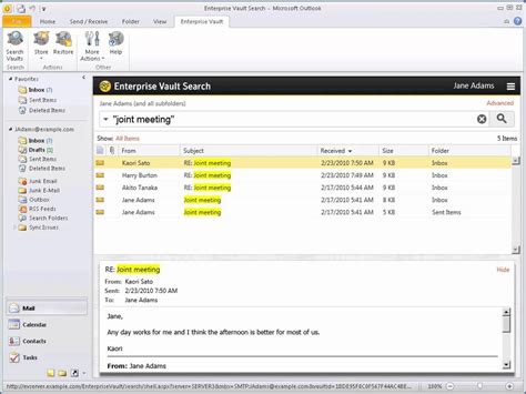 Enterprise Vault 11 0 1 Using Enterprise Vault Search in Microsoft O - YouTube