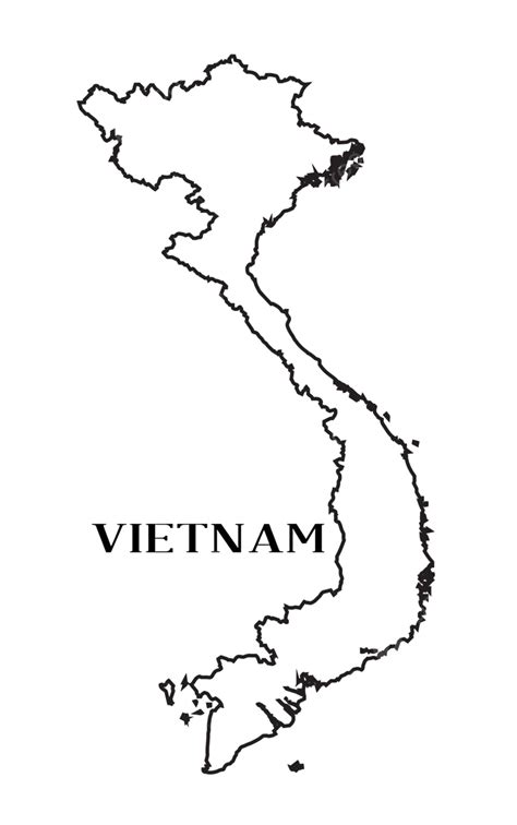 Outline Map Of Vietnam Map Vietnam Outline Vector, Map, Vietnam, Outline PNG and Vector with ...