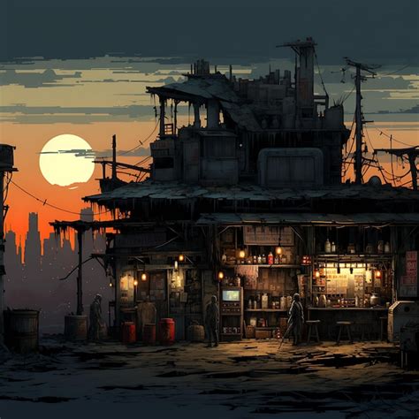 Premium AI Image | PostApocalyptic Market Step Into a Market Ravaged by ...