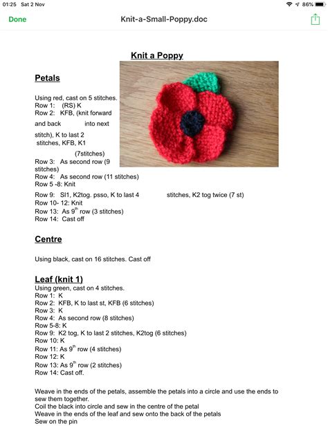 Knit poppy flower free knitting patterns – Artofit