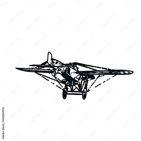 airplane black and white sketch with transparent background Stock ...