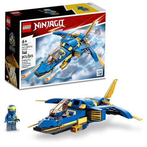 LEGO NINJAGO Jay’s Lightning Jet EVO 71784, Upgradable Toy Plane, Ninja ...