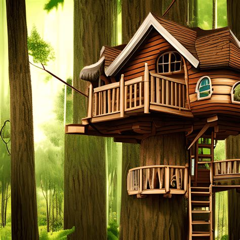 Cute Disney Tree House on Tall Trees · Creative Fabrica