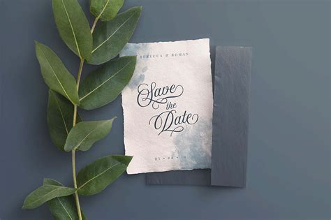 Free Wedding Invite and Envelope Mockup (PSD)