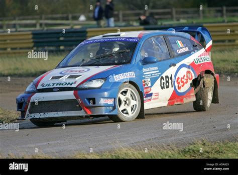 A Ford Focus Rallycross car after a battle Stock Photo - Alamy