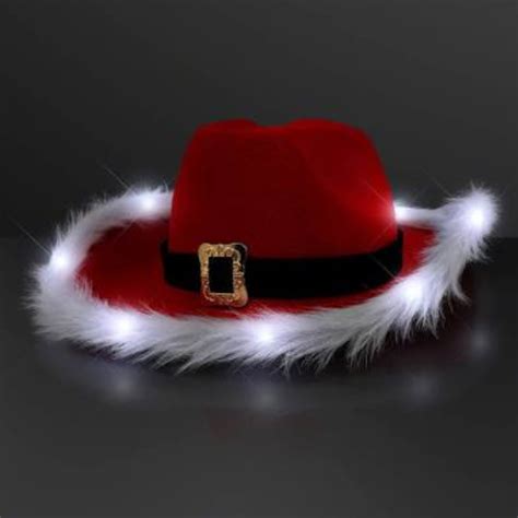 LED Santa Cowboy Christmas Hat - The Christmas Loft