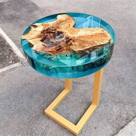 Round epoxy table round coffee table round live edge coffee table round wood table with resin ...