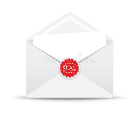 Red wax seal envelope stock illustration. Illustration of mark - 4671232