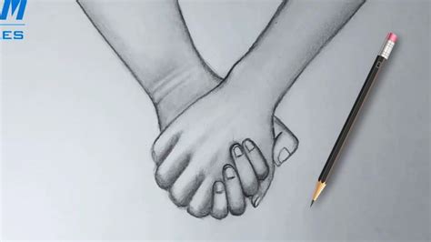 Holding Hands Drawing, Pencil, Sketch, Colorful, Realistic Art Images | Drawing Skill