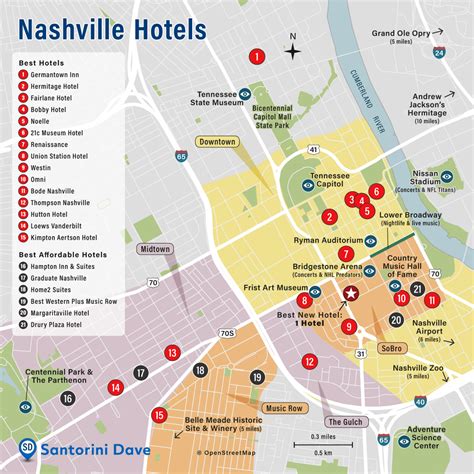 Printable Map Downtown Nashville