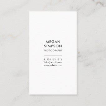 Modern Minimalist Photographer Business Card | Zazzle