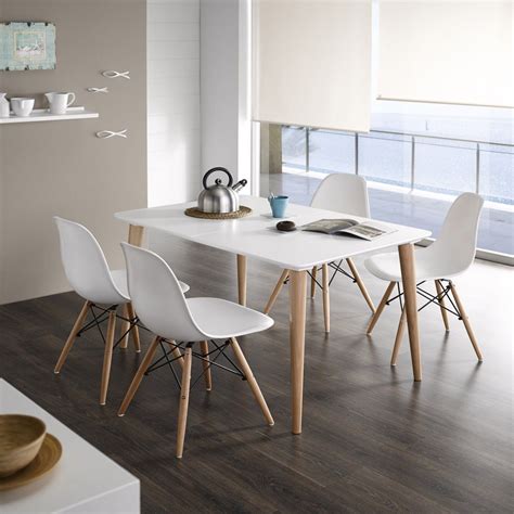 Pack de Mesa Extensible Kika y 4 Sillas Mar - Idea Home | Mesa y sillas ...