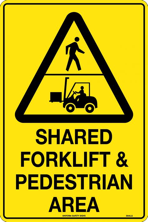 Shared Forklift & Pedestrian Area With Picto In Triangle