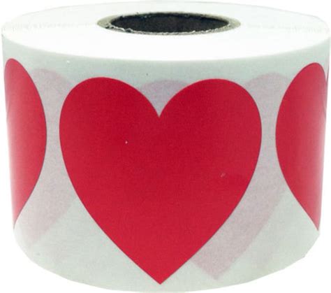 Large Red Heart Shape Stickers 1.5 Adhesive Heart