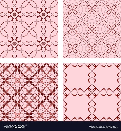 Maroon seamless abstract pattern background set Vector Image