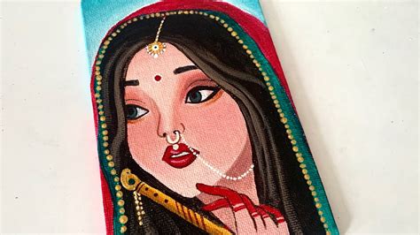 Beautiful Radha Rani Painting / Acrylic Painting on Canvas / Step by ...