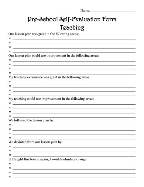 First Class Preschool Teacher Evaluation Form Daycare Halloween Party Ideas