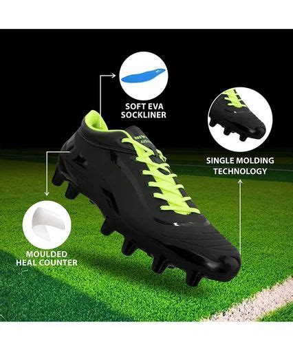 Nivia Airstrike Football Studs, Black/Fluorescent Green Football Boots at Rs 899/pair | Football ...