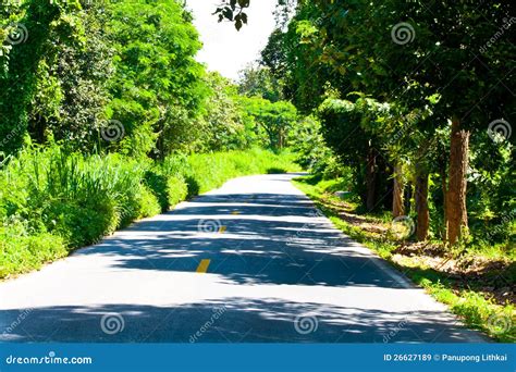 Road With Trees On Both Sides Royalty Free Stock Images - Image: 26627189