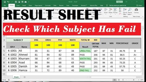 Marksheet In Excel How To Create Automatic Marksheethow To Make ...