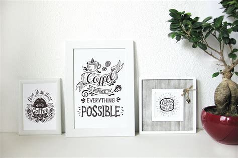 Set of Banners with coffee quotes. By Designwork | TheHungryJPEG