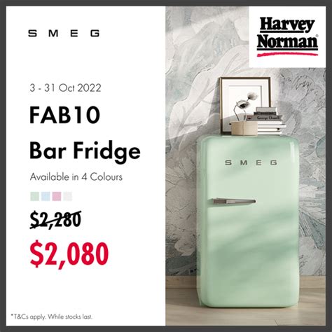 3-31 Oct 2022: Harvey Norman SMEG FAB10 Bar Fridge Promotion - SG.EverydayOnSales.com