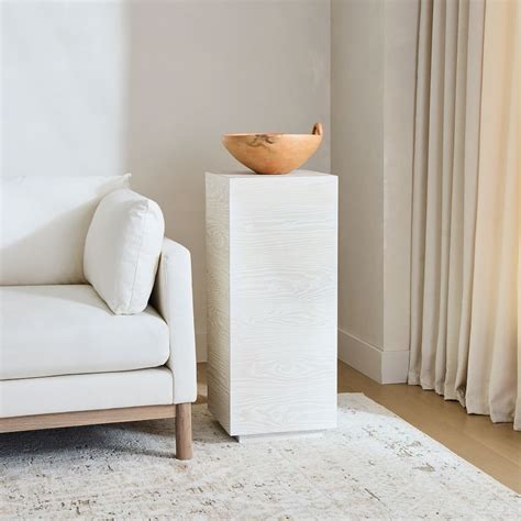 Open Box: Volume Pedestal Side Table - Wood | West Elm