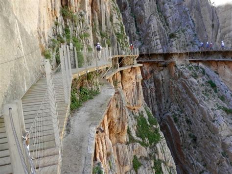 Old and New Walkway in El Chorro National Park Stock Image - Image of shadows, walkway: 52366871