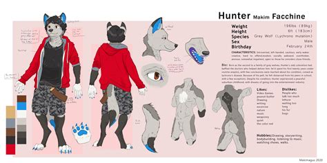 After a push, I drew myself a new reference sheet for my fursona of almost seven years : r/furry