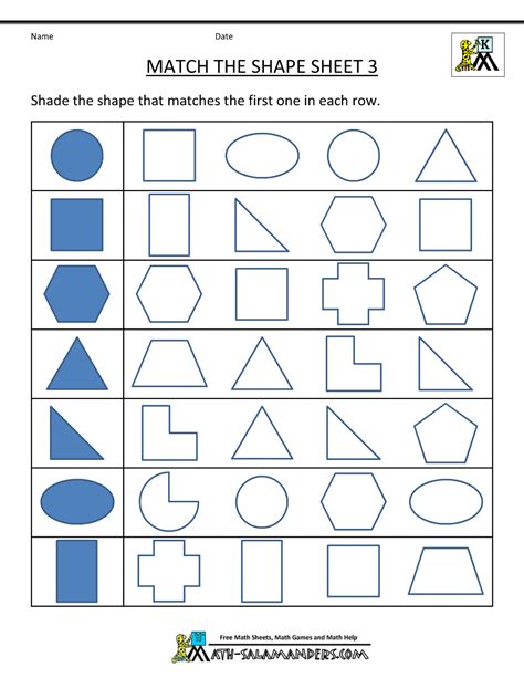 Kindergarten Shapes Worksheets - Kindergarten