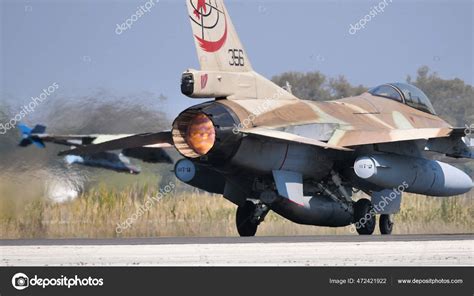 Israel Armed Forces military fighter jet takes off with full power ...