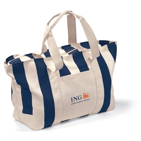 Gemline 1241 - Large Striped Canvas Tote $16.87 - Bags