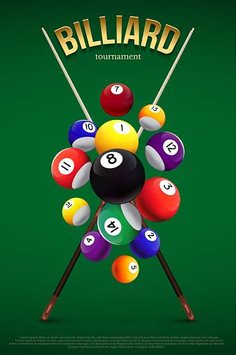 Billiard Tournament Poster Template Different Falling Billiard Balls ...