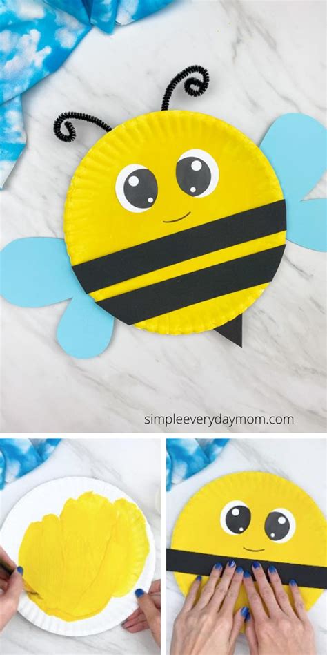 This paper plate bee is a fun and easy craft for kids! Download the free printable template and ...