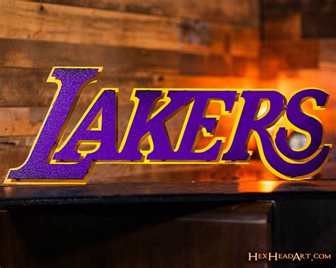 Los Angeles Lakers Jersey "LAKERS" Vintage 3D Vintage Metal Wall Art