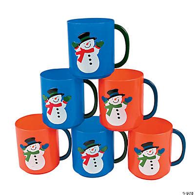 Winter Snowman Plastic Mugs