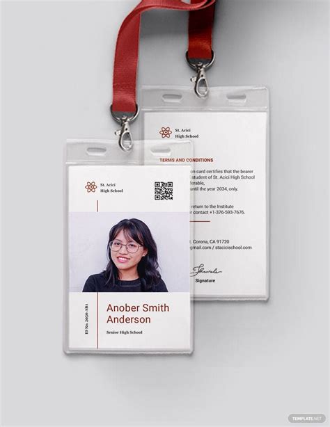 High School ID Card Template in Word, Illustrator, Pages, Publisher, PSD - Download | Template.net