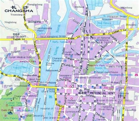 Changsha Map City of China | Map of China City Physical Province Regional