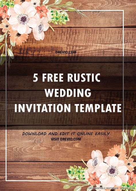 Rustic Printable Wedding Invitations