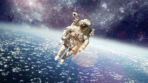 Astronaut In Outer Space Against Backdrop Of Stock Motion Graphics SBV ...