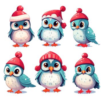 Christmas Cartoons Clip Art, Bird Clipart Vector Illustration, Cartoon Svg, Character Art PNG ...