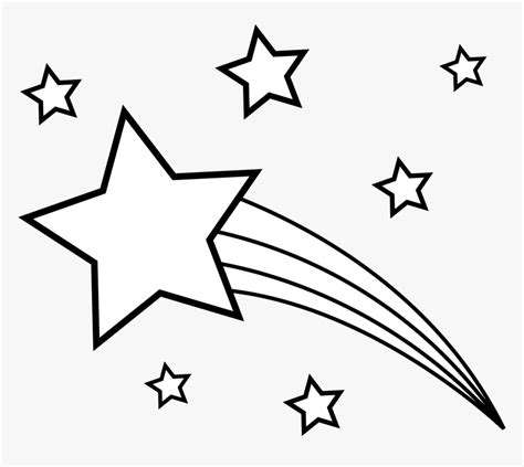 Shooting Star Png - Black And White Shooting Star Star Clip Art, Transparent Png - kindpng