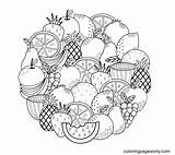 Tropical Fruit Coloring Page sketch template